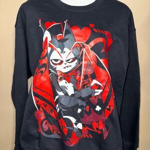 Gildan Heavy Blend Black Sweatshirt with Red Accents